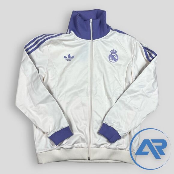ADIDAS Real Madrid CF OG Track Top Wonder White & Lilac Jacket Men's Size XL - Picture 1 of 6